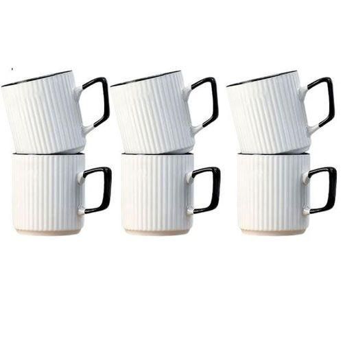 Ceramic 6pcs White Mugs