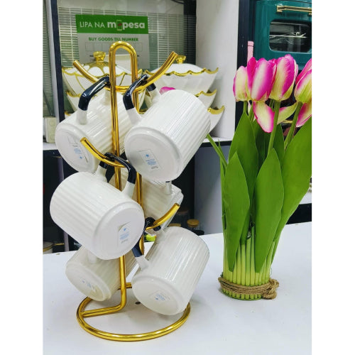 Ceramic 6pcs White Mugs