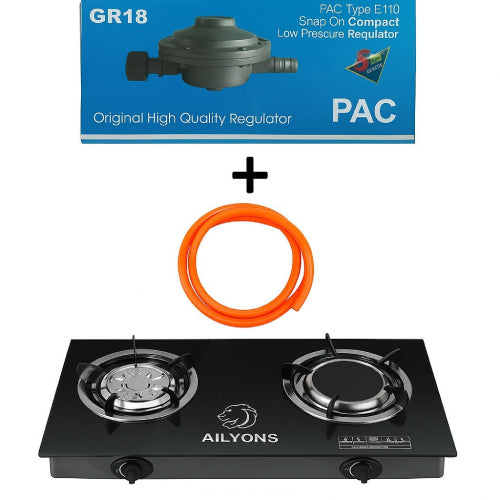 Ailyons GS-303 Infrared Tabletop Gas Cooker with Gas Pipe and Regulator