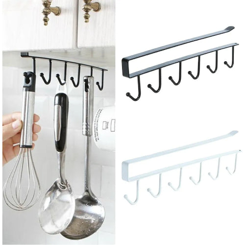 Kitchen Under Shelf 6-Hook Organizer