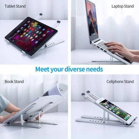 Premium Adjustable Metallic Laptop Stand – Sleek, Sturdy & Ergonomic