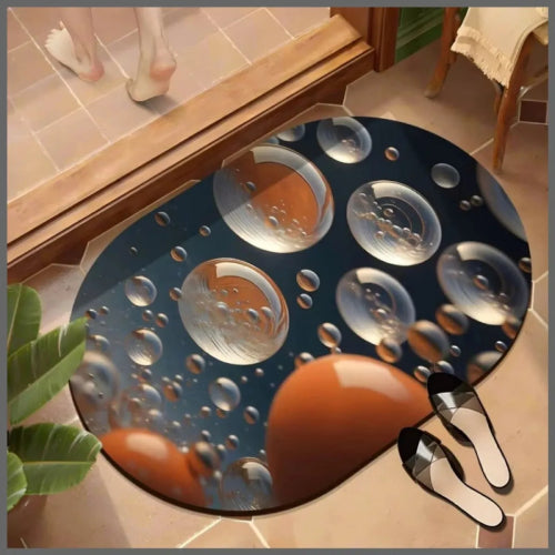 Big Size Oval Shaped Absorbent Bathroom Mat