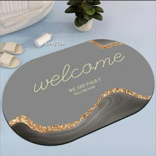 Big Size Oval Shaped Absorbent Bathroom Mat