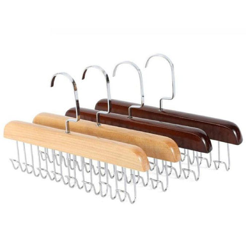 Wooden Hanger with U-Shaped Hooks