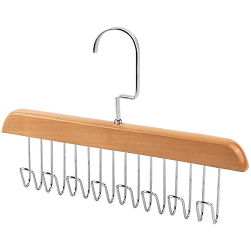 Wooden Hanger with U-Shaped Hooks