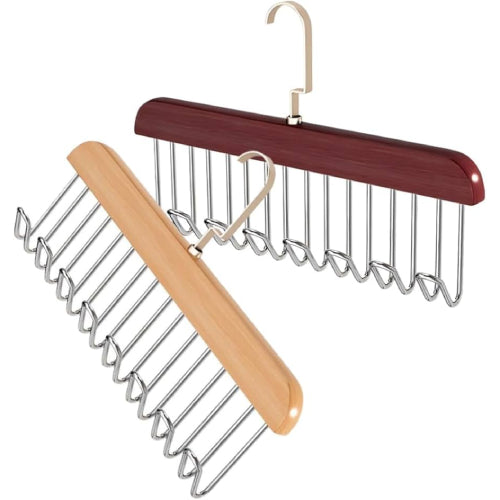 Wooden Hanger with U-Shaped Hooks