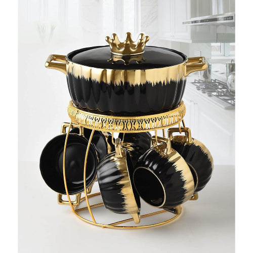 Fancy Ceramic 9pcs Soup Tureen Bowl