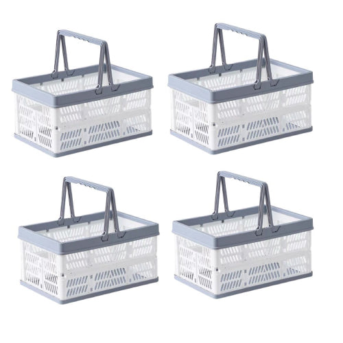 Collapsible Storage Container Basket With Handles