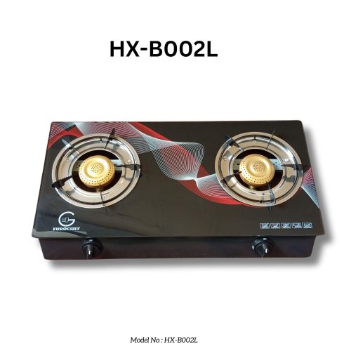 Eurochef HX-B002L 2 Burners Gas Cooker Table Top-Wavy Black