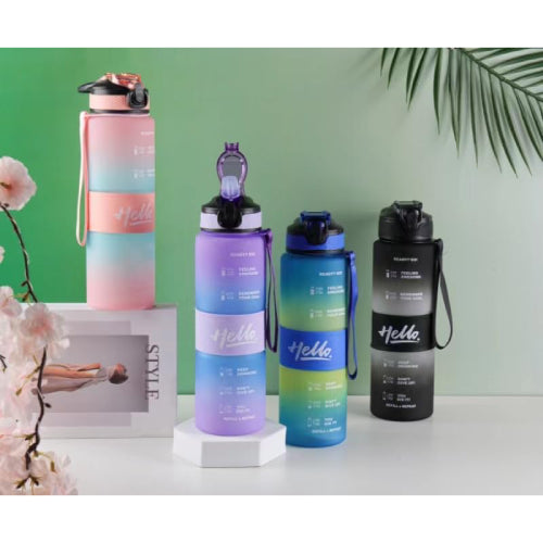 Motivational Time Markings 800ml Water Bottle