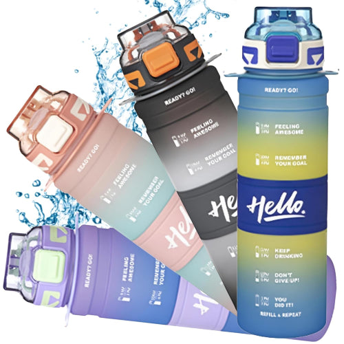 Motivational Time Markings 800ml Water Bottle
