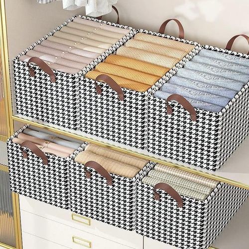 Non Woven Checked Wardrobe Organizer