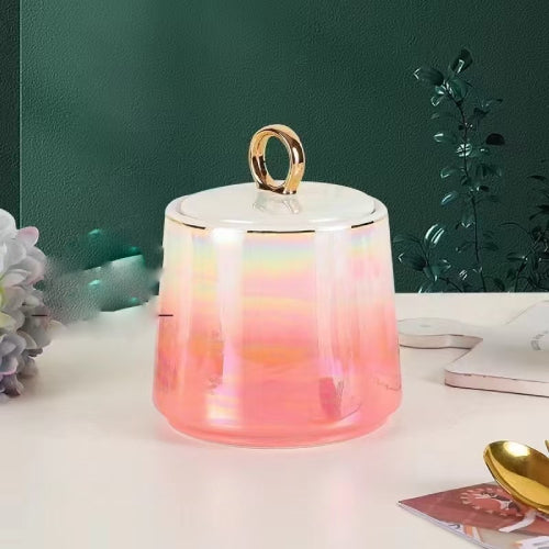 Pink Gold Ceramic Sugar Dish