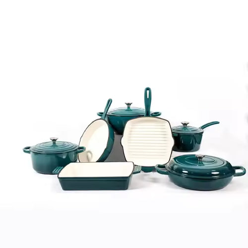 Cast Iron Enamel 11pcs Cookware Set