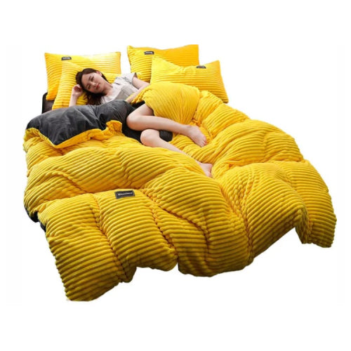 High Quality 6*7 Warm Velvet Duvet Set