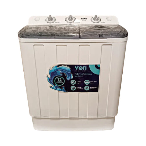 Von VALS-75BWY Twin Tub Washing Machine – 7.5Kg