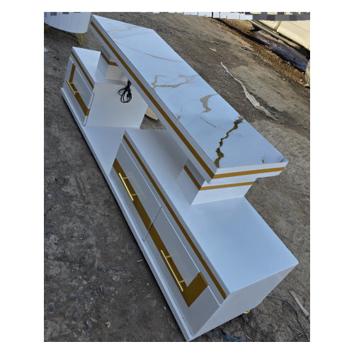 Modern Elegant 5ft Marble Top TV Stand
