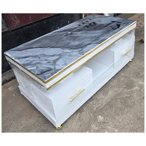 Elegant White Marble Top Coffee Table