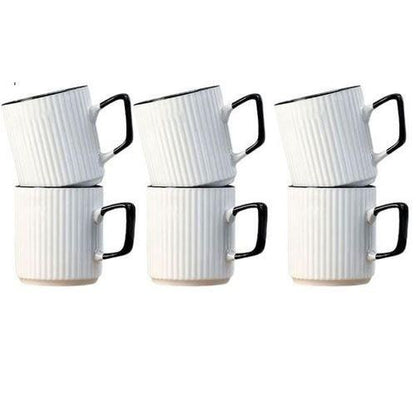 Ceramic 6pcs White Mugs
