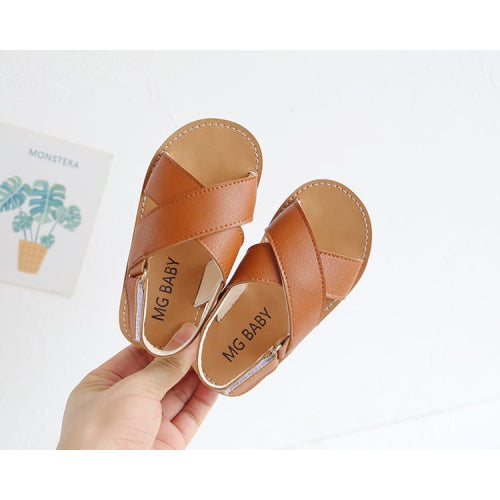 Soft Leather Simple Style Kids Sandals