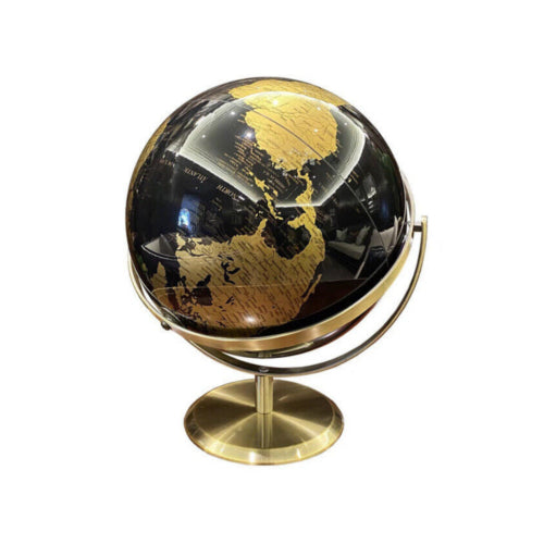 World Globe Black Rotating Map Decorative Table Top