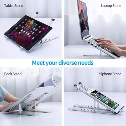 Premium Adjustable Metallic Laptop Stand – Sleek, Sturdy & Ergonomic