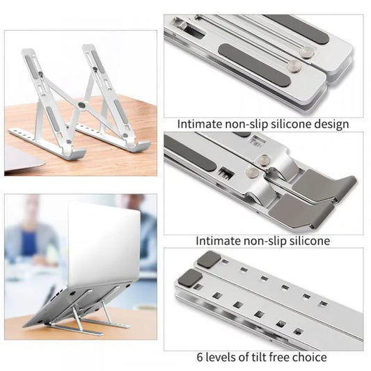 Premium Adjustable Metallic Laptop Stand – Sleek, Sturdy & Ergonomic
