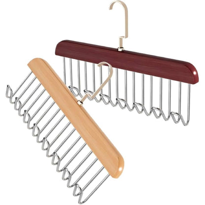 Wooden Hanger with U-Shaped Hooks