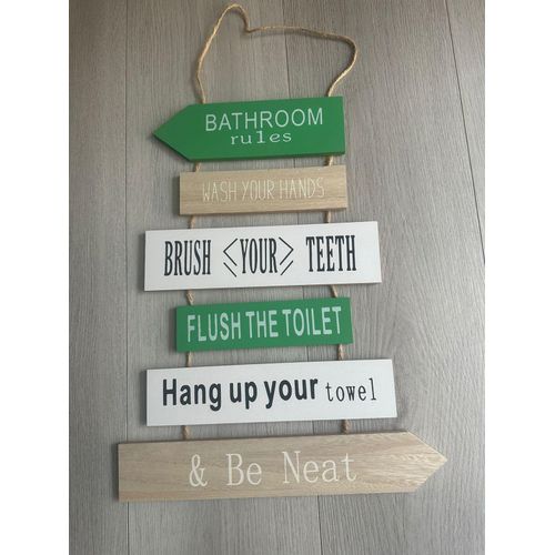 Hanging Board Wooden House Rules