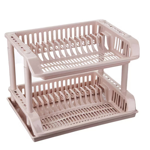 Drying & Organizing Dishes Plastic 2-Tier Dish Drainer Rack