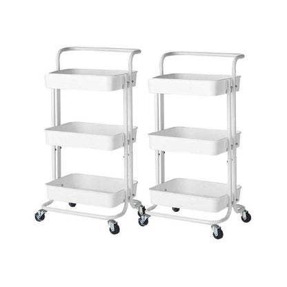 3 Tier Steel Movable Trolley Storage Rack