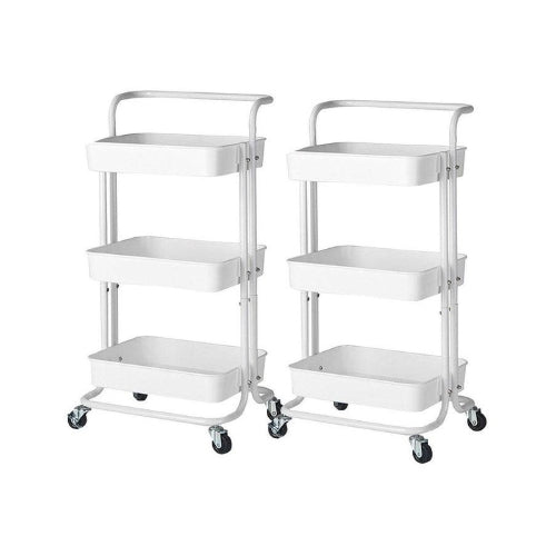 3 Tier Steel Movable Trolley Storage Rack