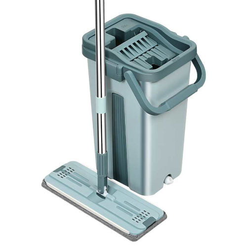 Flat Squeeze Mop with Bucket and Steel Handle