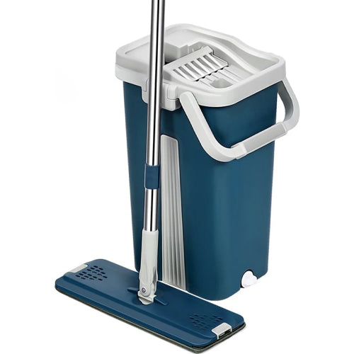 Flat Squeeze Mop with Bucket and Steel Handle