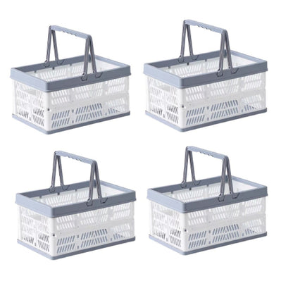 Collapsible Storage Container Basket With Handles