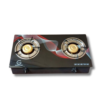 Eurochef HX-B002L 2 Burners Gas Cooker Table Top-Wavy Black