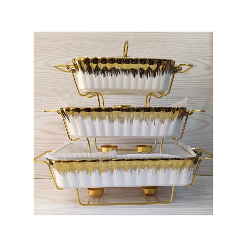 Ceramic Buffet 3-Pieces Chafing Dish