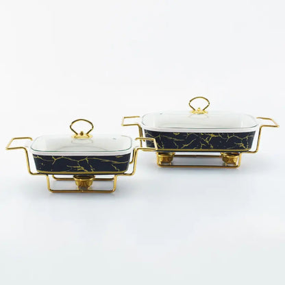 Ceramic 3-Pieces Chafing Dish