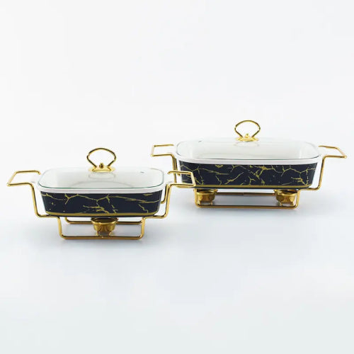 Ceramic 3-Pieces Chafing Dish