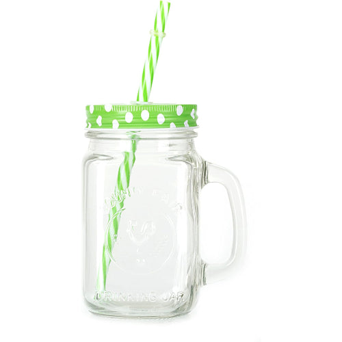Mason Jar Mug with Straw and Lid