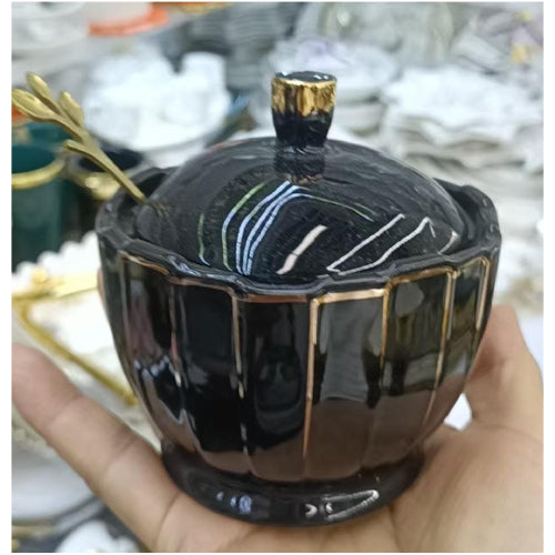 Ceramic Sugar Dish-Black