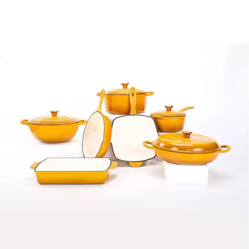 Cast Iron Enamel 11pcs Cookware Set