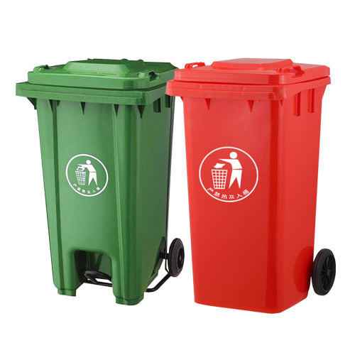2 in 1 Pedal Wheeled 100L Dustbin