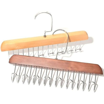 Multi Hook Lotus Wood & Stainless Steel Cloth Hanger