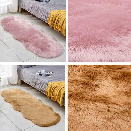 Faux Fur 60x160cm Bed Side Mat