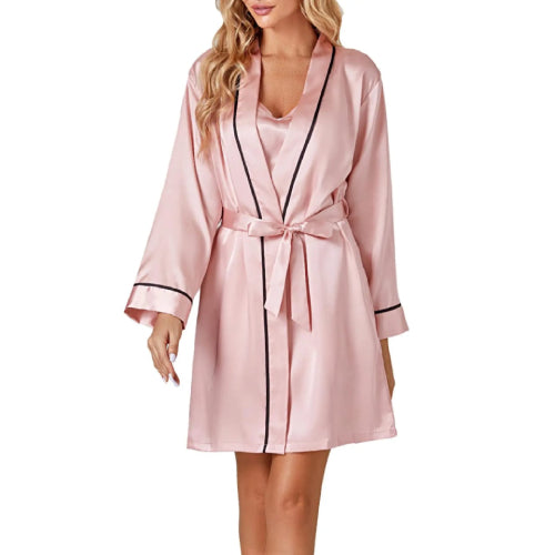 Fashion 3-piece Silk Pajama Set