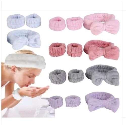 Face Wash 3-Pieces Headband and Wristband Set