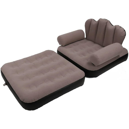 5 in 1 Inflatable Lazy Sofa Bed with L-Shaped Armrest