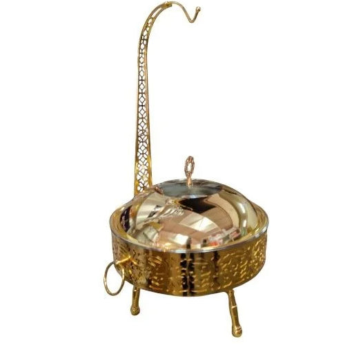 Signature Gold Plated DF-68099 8L Round Chafing Dish