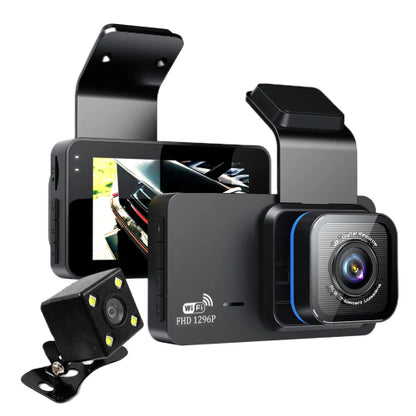Dual Lens Vehicle Blackbox DVR HD-1296P Dash Camera